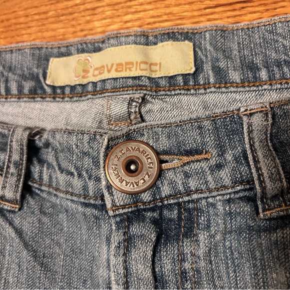 Z Cavaricci Cut Off Grey Denim Jean Shorts Thrashed Holes Ripped 32 in waist - Picture 2 of 10